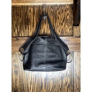 Vince Camuto Genuine Leather Bag/Purse Black + Gold Hardware